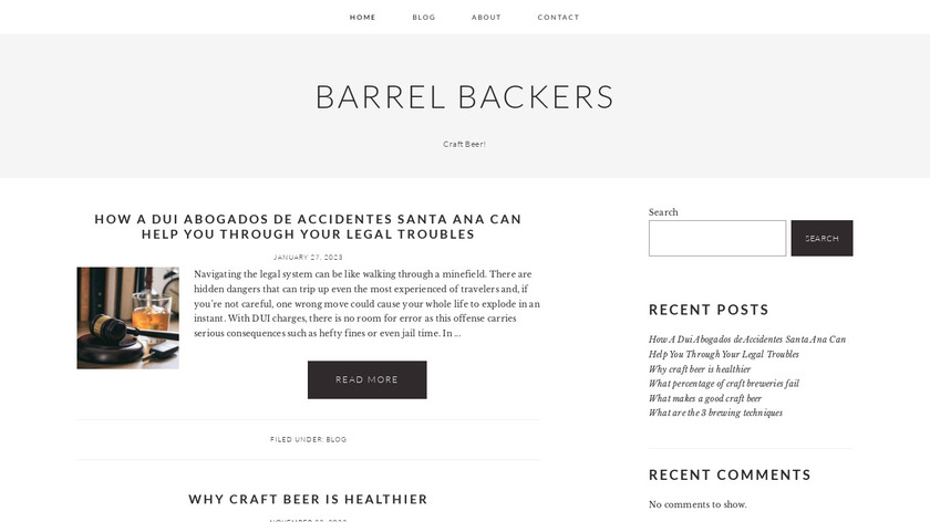Barrel Backers Landing Page