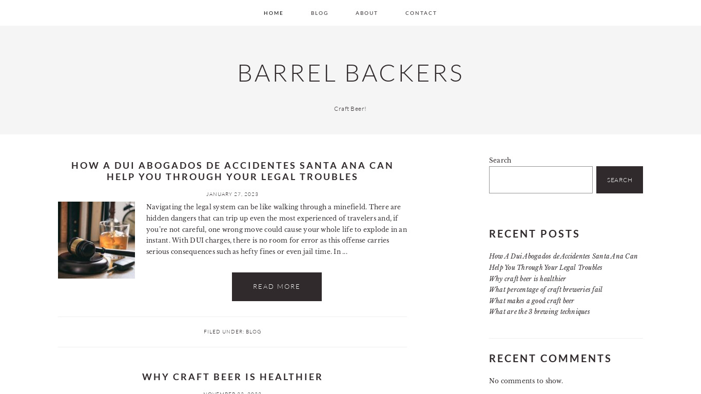 Barrel Backers Landing page