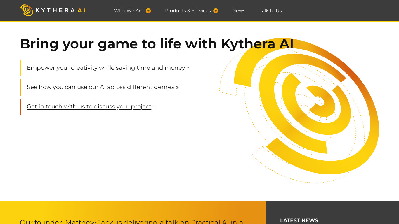 Kythera Landing page