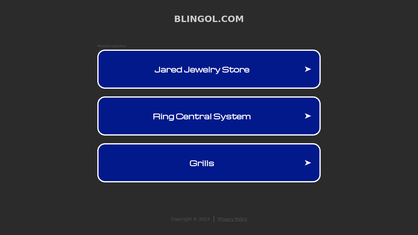 Blingol Landing page