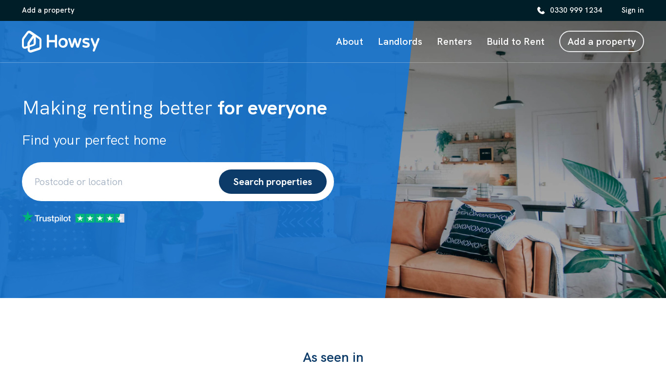 Howsy Landing page