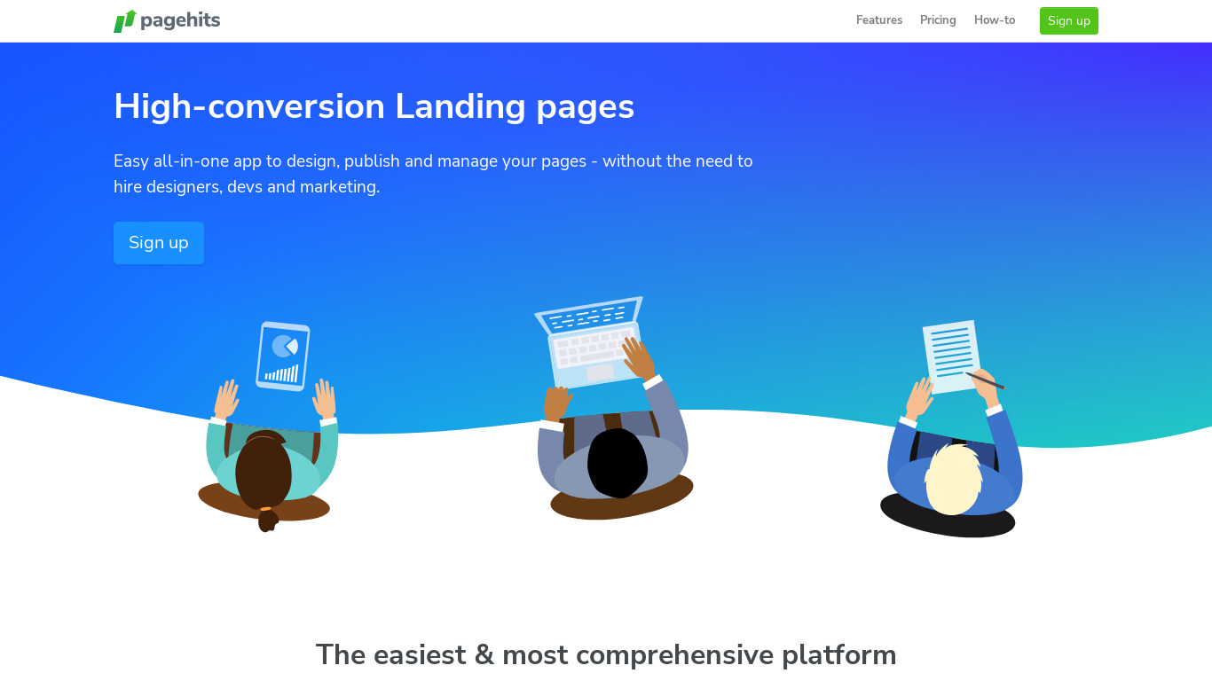 PageHits Landing page