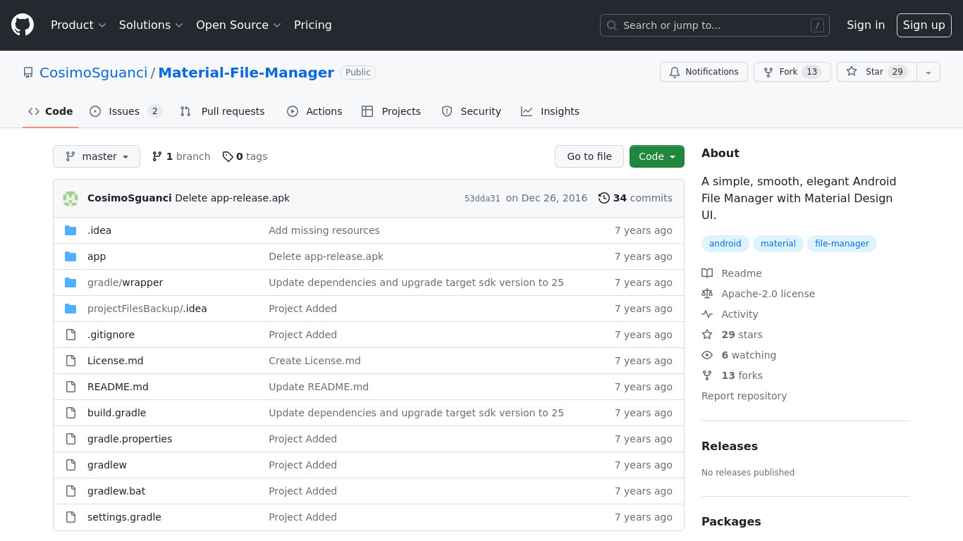 Material File Manager Landing page
