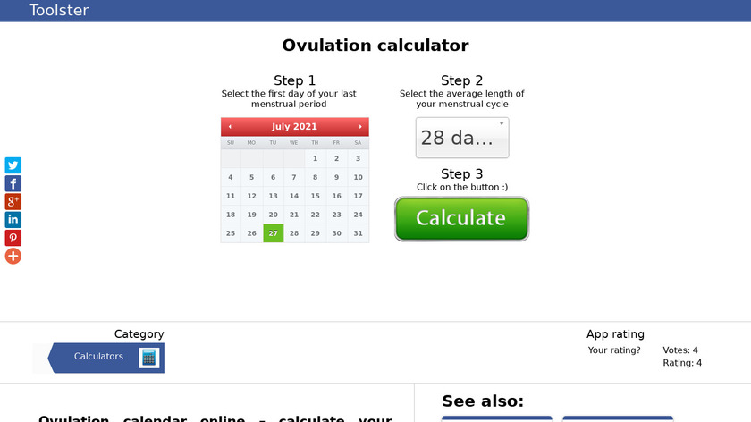 Ovulation calendar online Landing Page