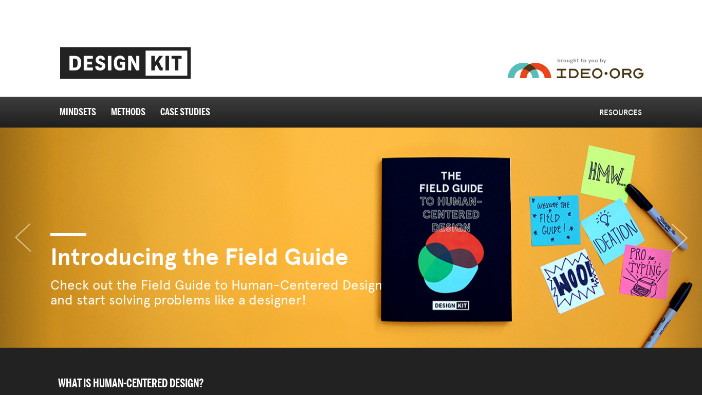 IDEO Design Kit Landing page