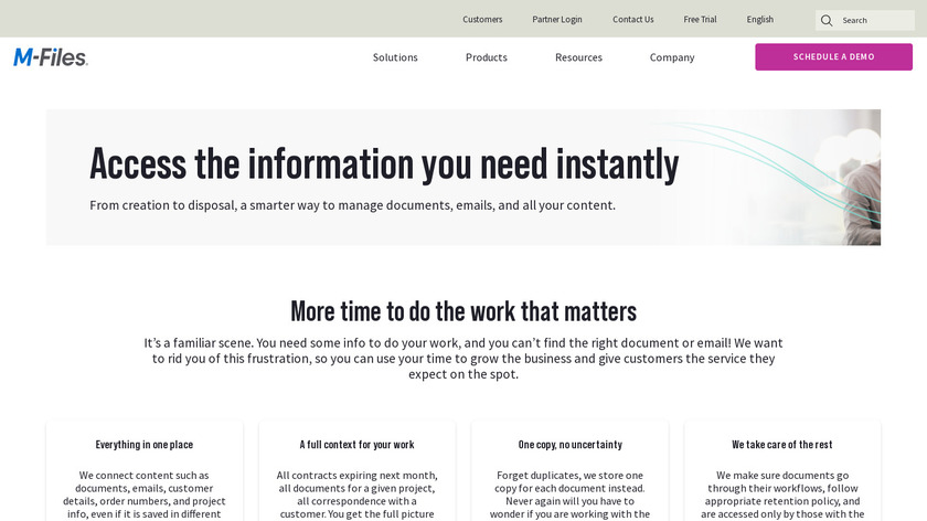 M-Files DMS Landing Page