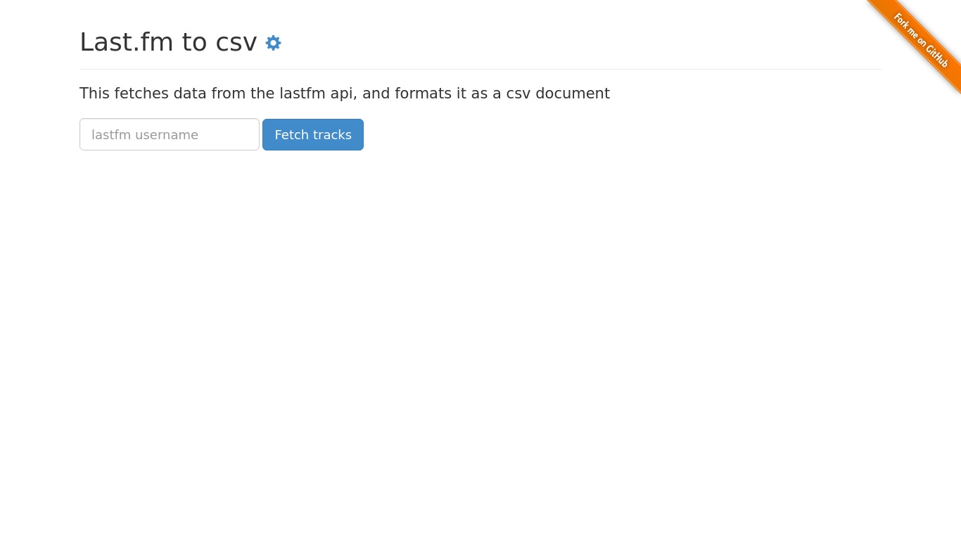 Last.fm to CSV Landing page