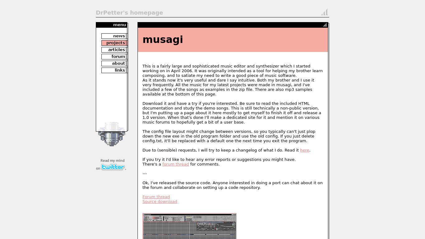 musagi Landing page
