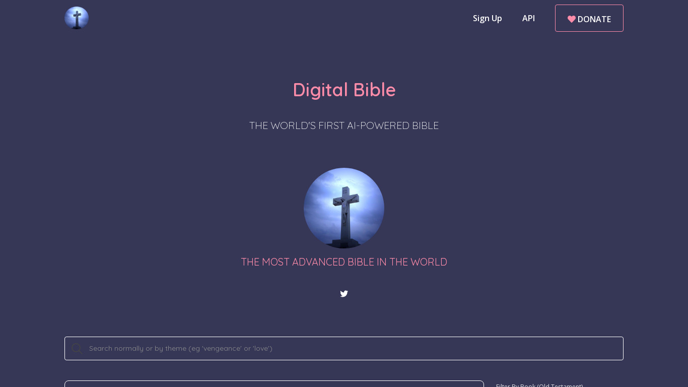 Digital Bible Landing page