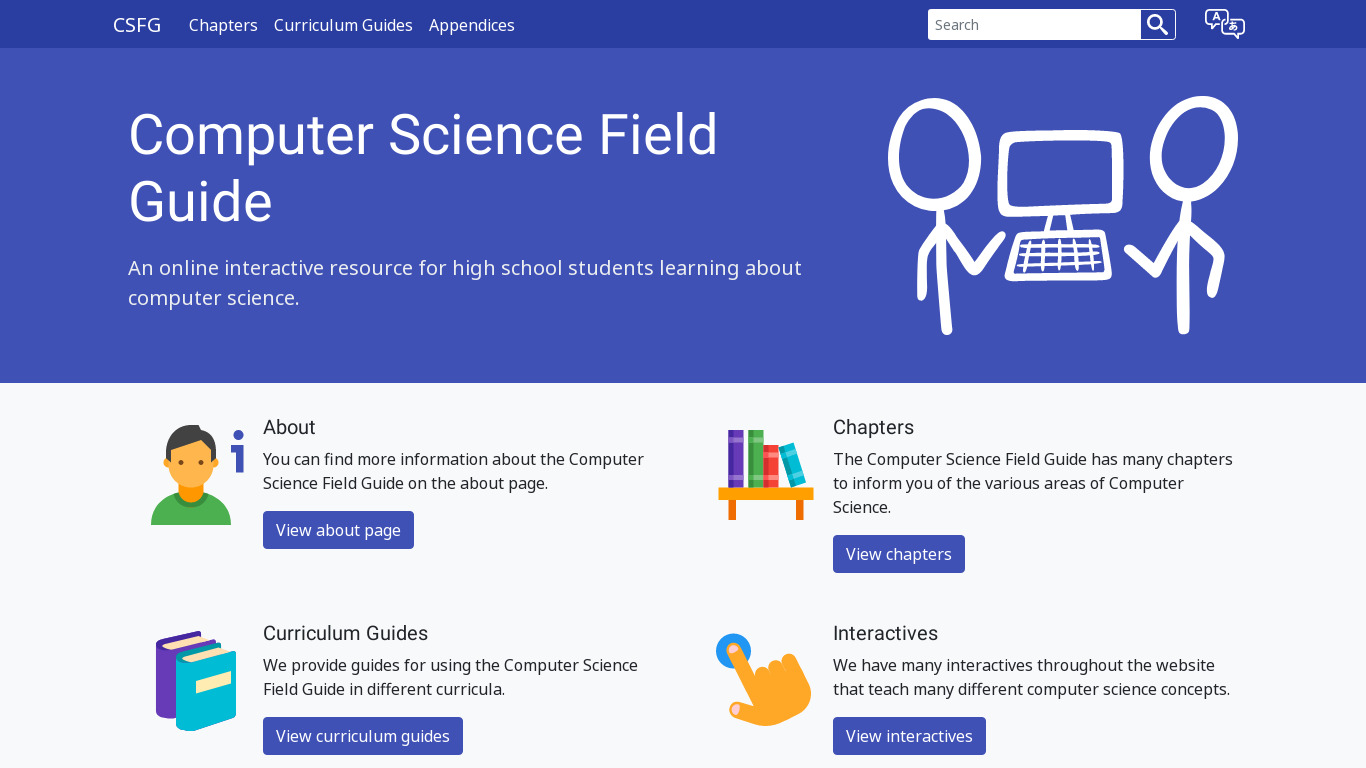 Computer Science Field Guide Landing page