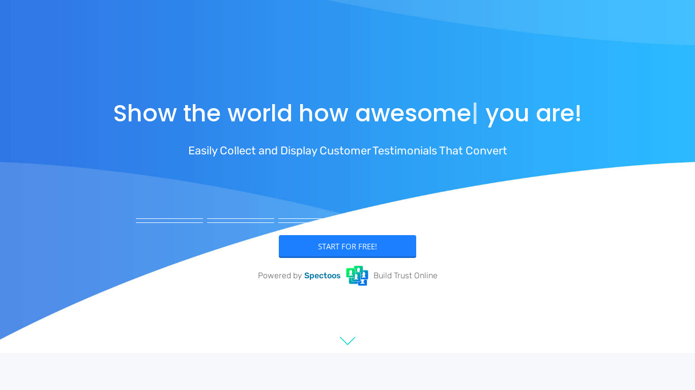 Spectoos Landing page