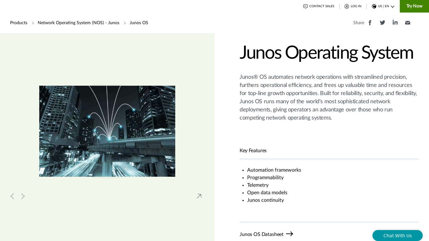 Junos OS Landing page