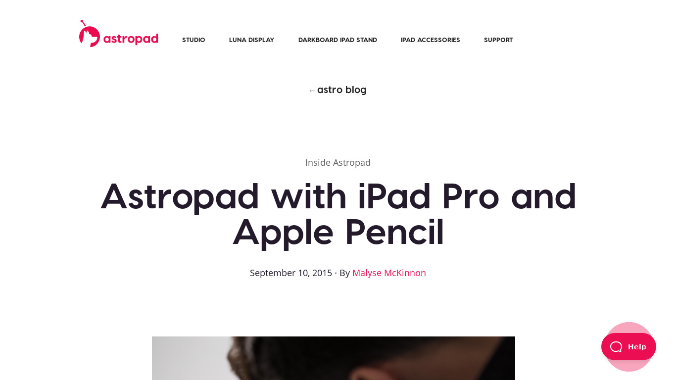 Astropad for iPad Pro Landing page