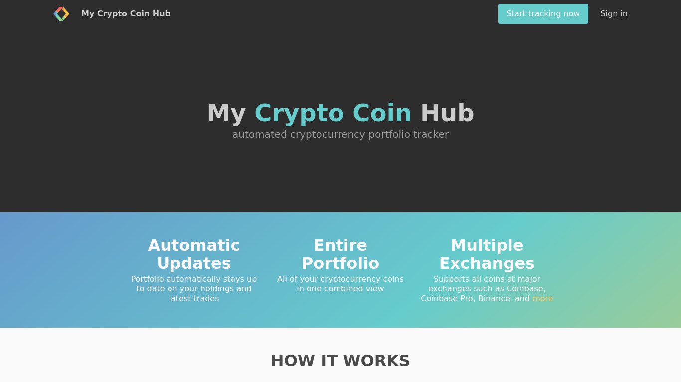 My Crypto Coin Hub Landing page