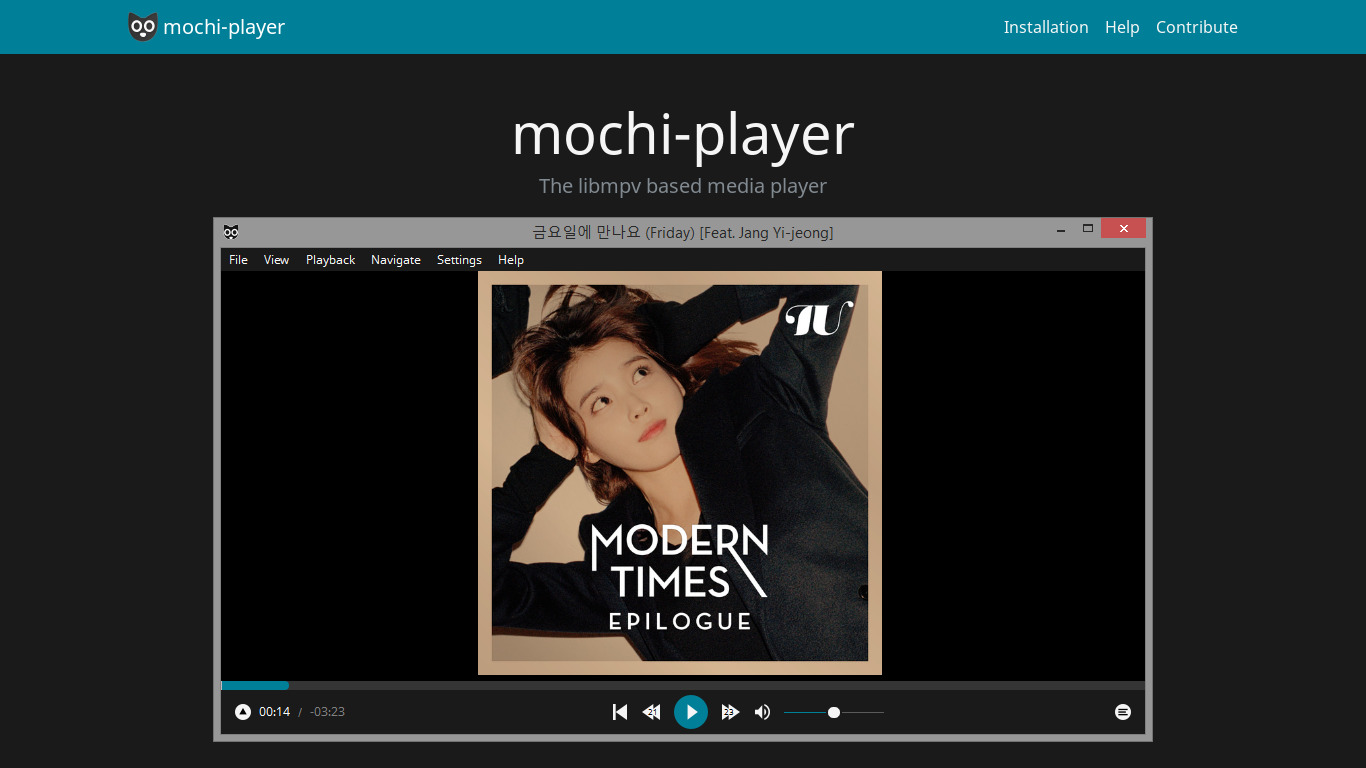 Mochi-Player Landing page