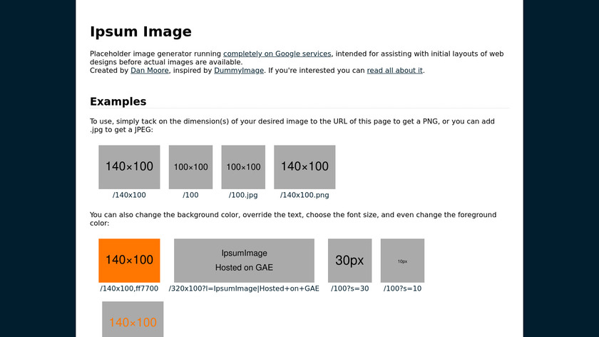 Ipsum Image Landing Page