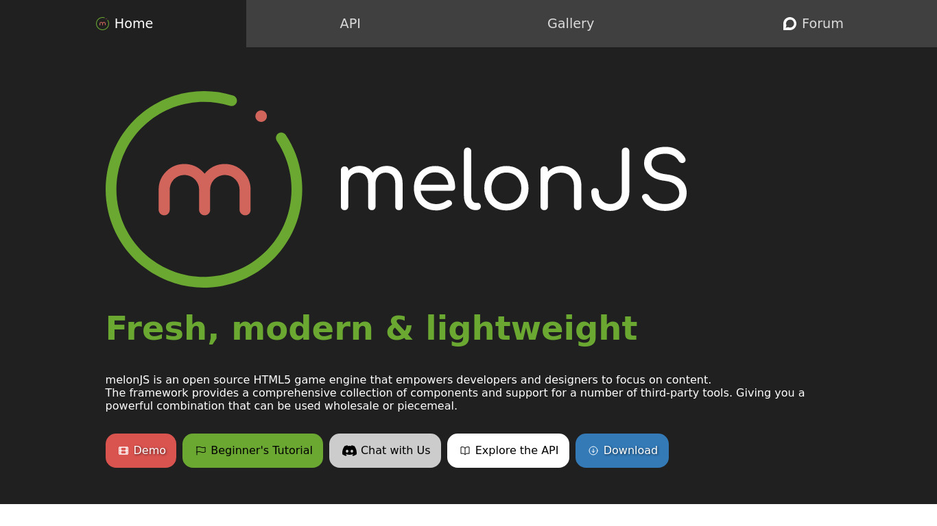 melonJS Landing page