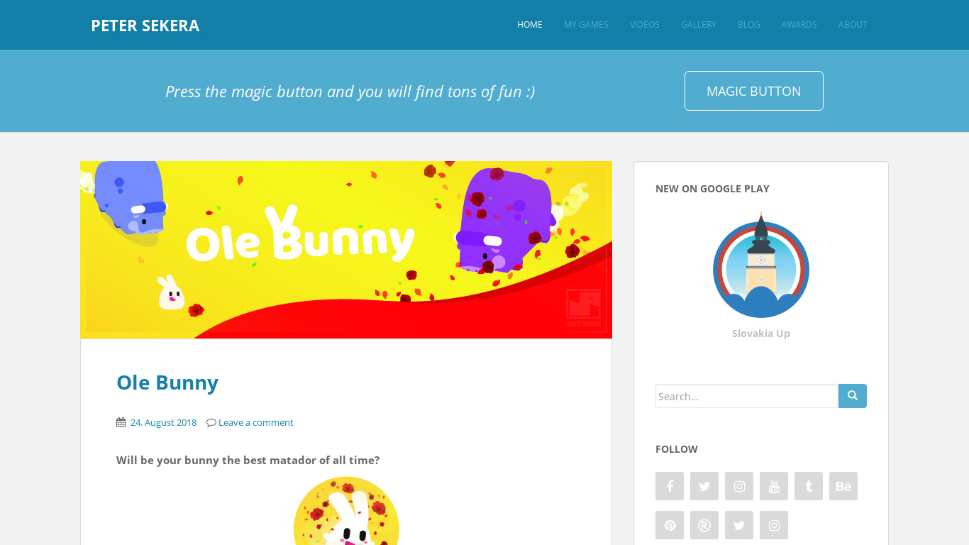Ole Bunny Landing page