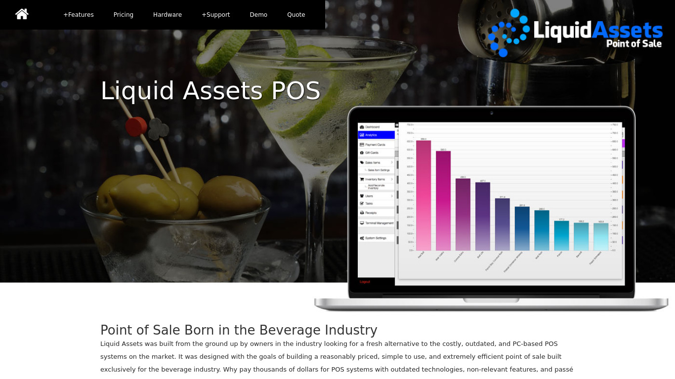 Liquid Assets Point of Sale Landing page