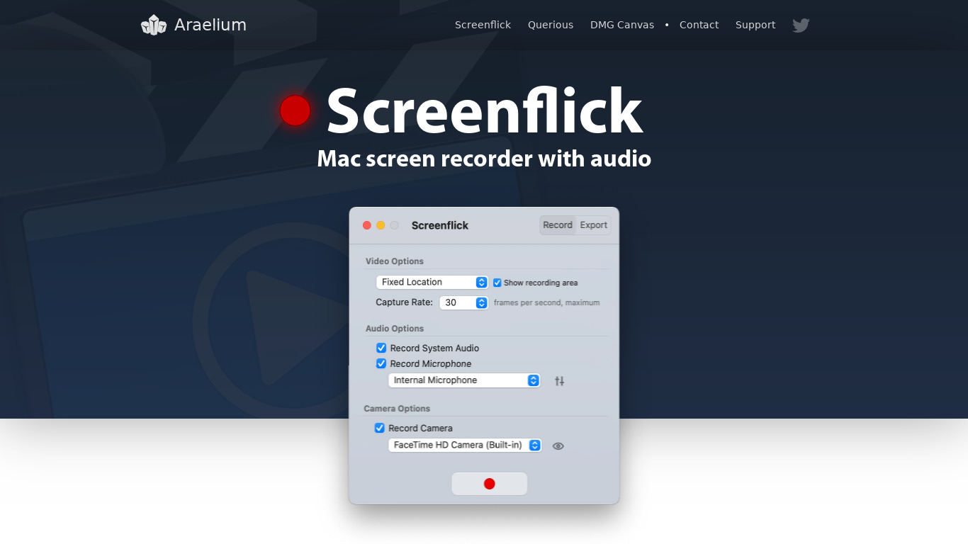 Screenflick Landing page