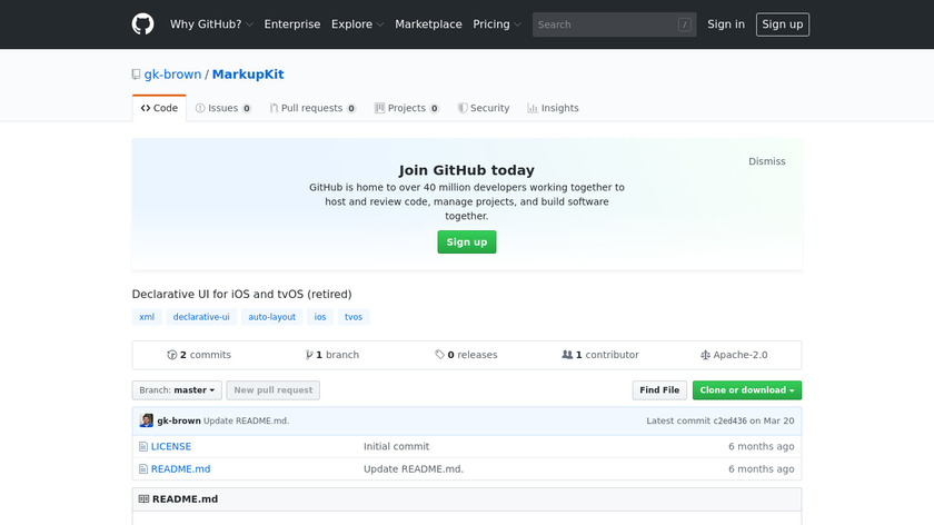 github.com MarkupKit Landing Page