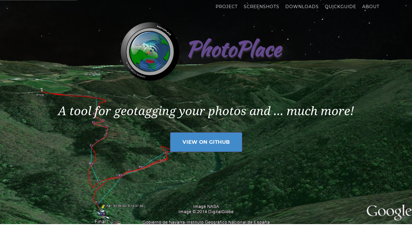 PhotoPlace Landing page