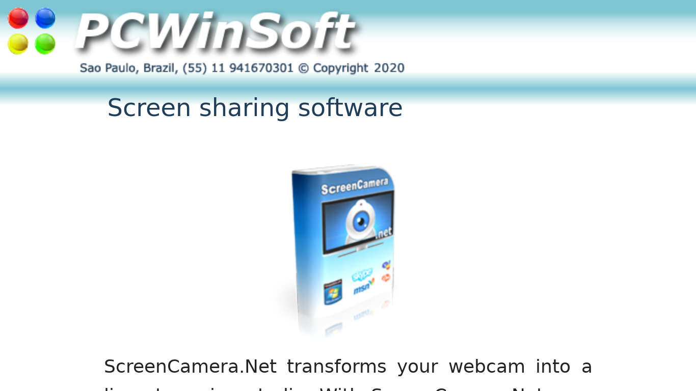 ScreenCamera.Net Landing page