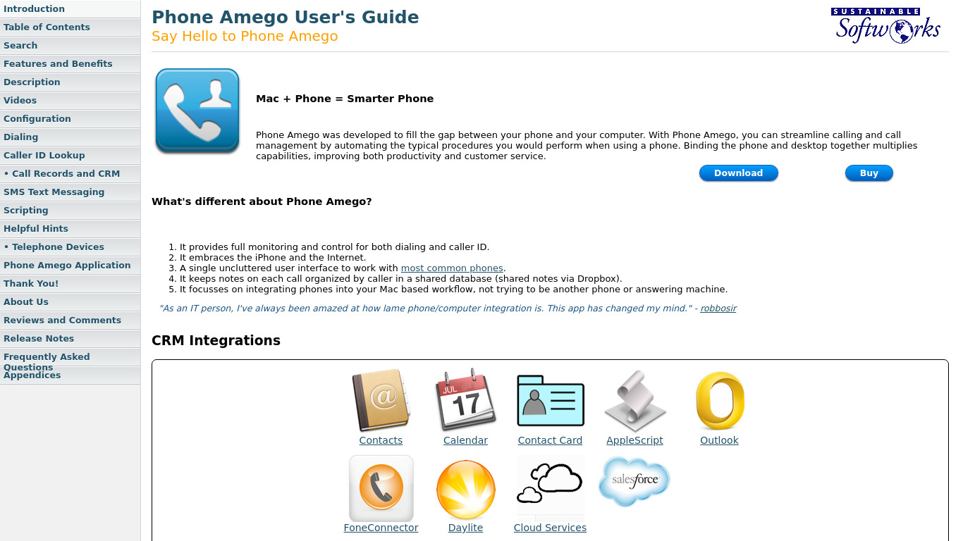 Phone Amego Landing page