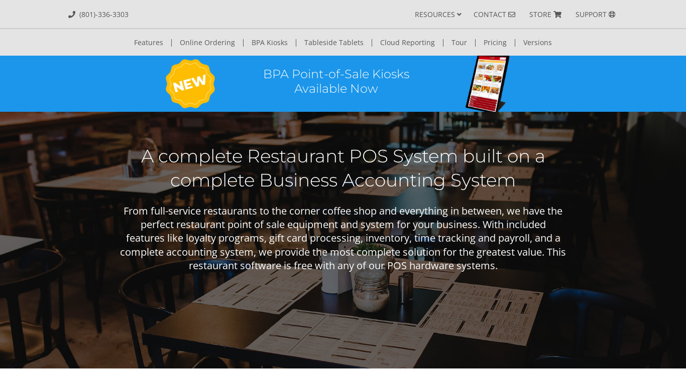 BPA Restaurant Professional Landing page