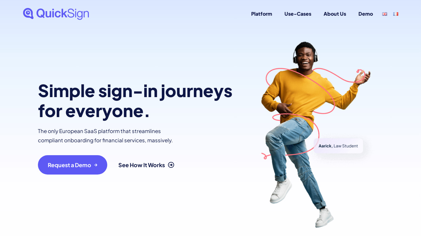 QuickSign Landing page