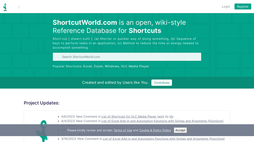 ShortcutWorld.com Landing Page