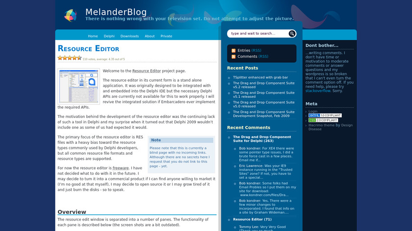 Resource Editor Landing Page