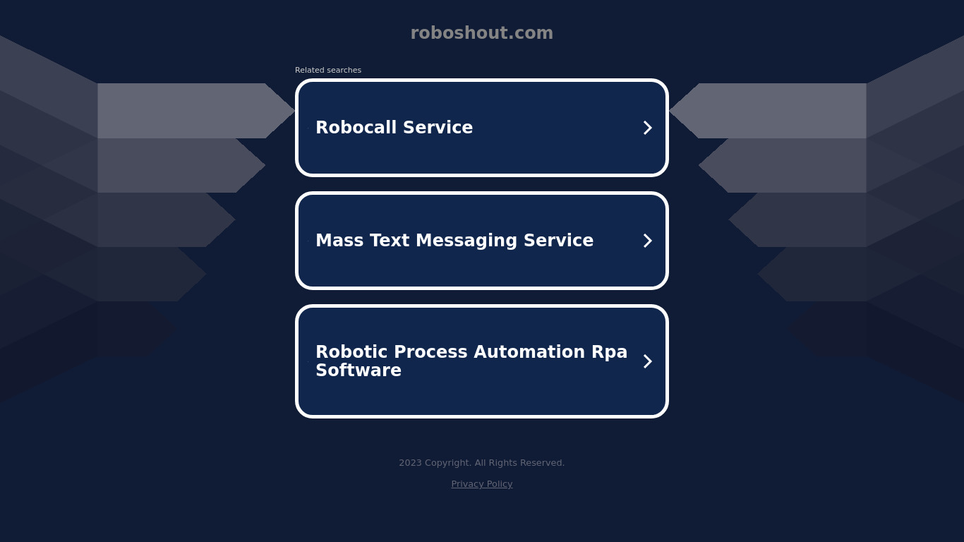 Roboshout Landing page