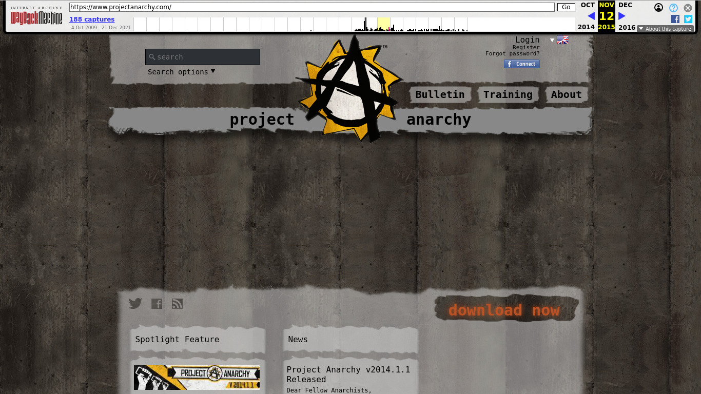 Project Anarchy Landing page
