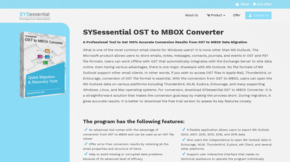 SYSessential OST to MBOX Converter image