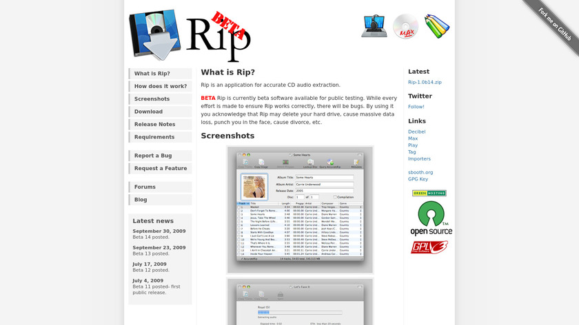 RIP Landing Page