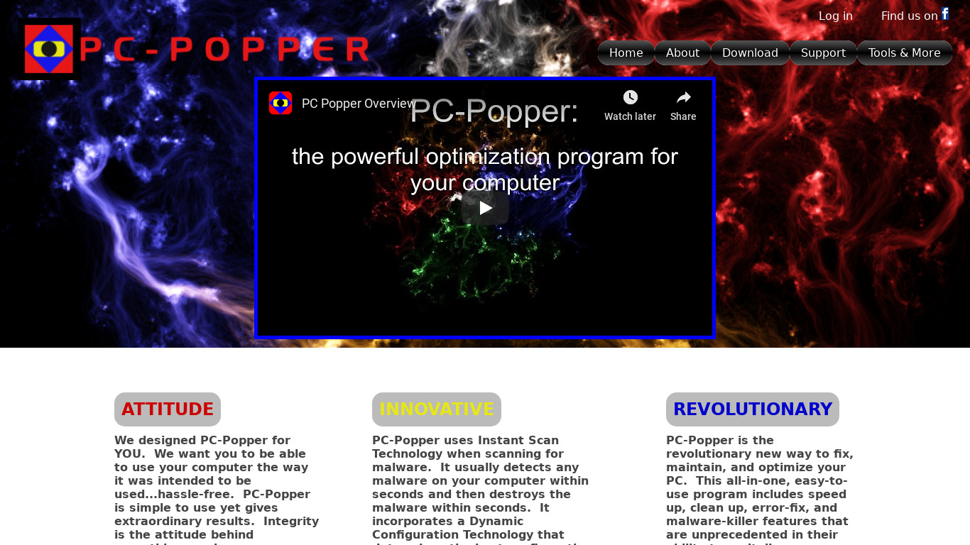 PC-Popper Landing page