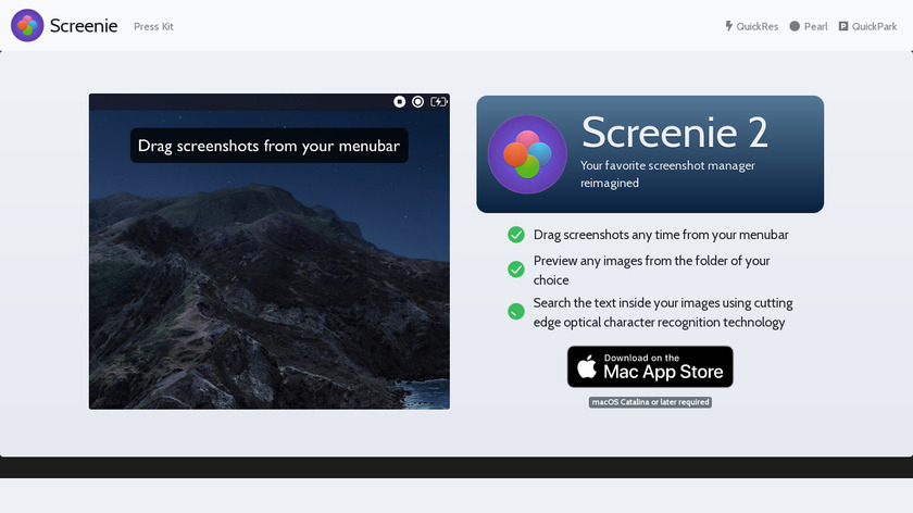 Screenie Landing Page