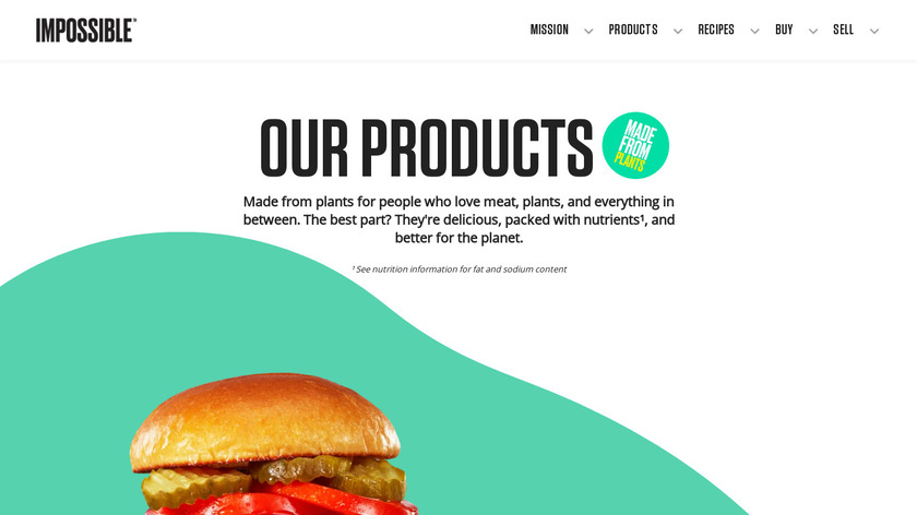 Impossible Burger Landing Page