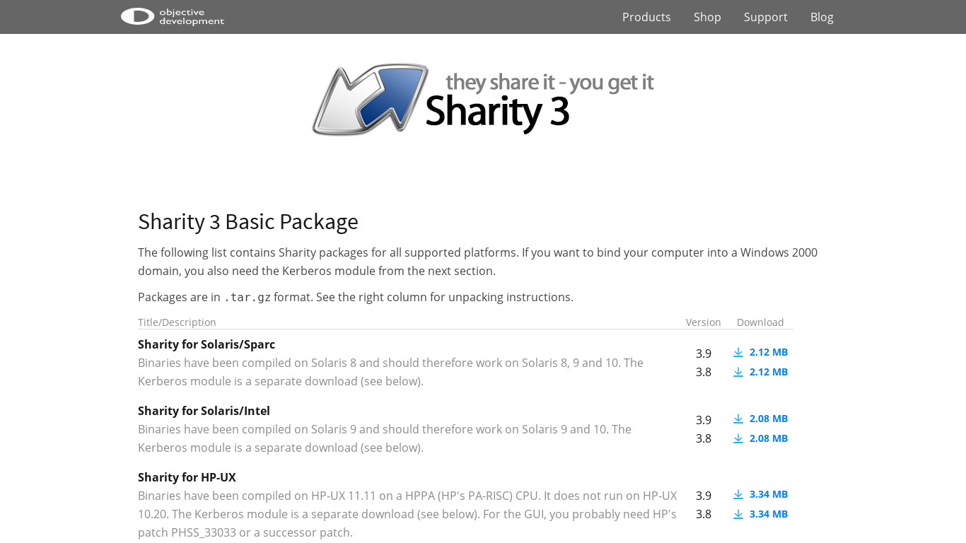 Sharity Landing page