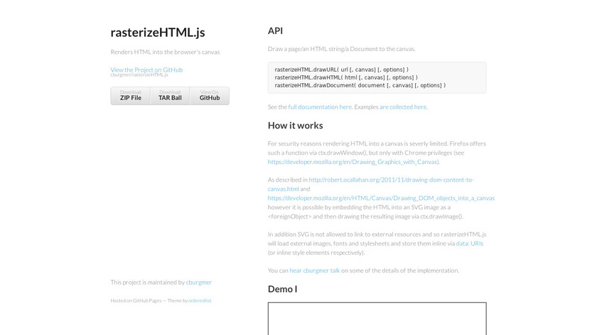 RasterizeHTML.js Landing Page