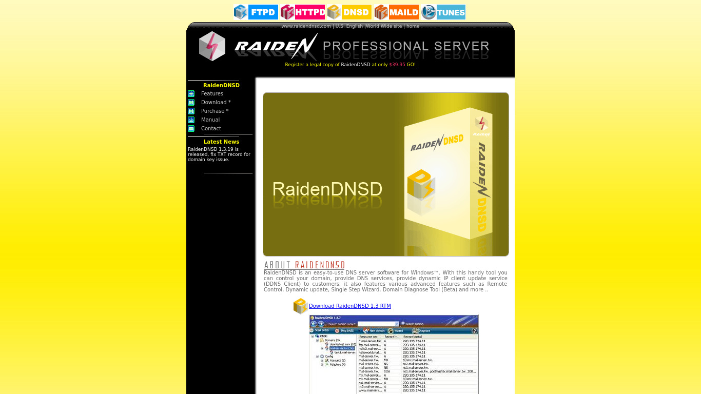 RaidenDNSD Landing page