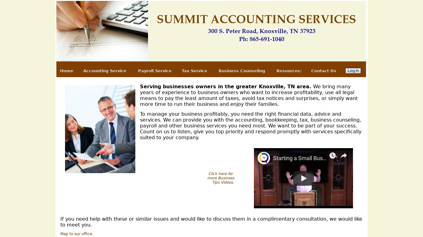 Summit Accounting Services Landing page