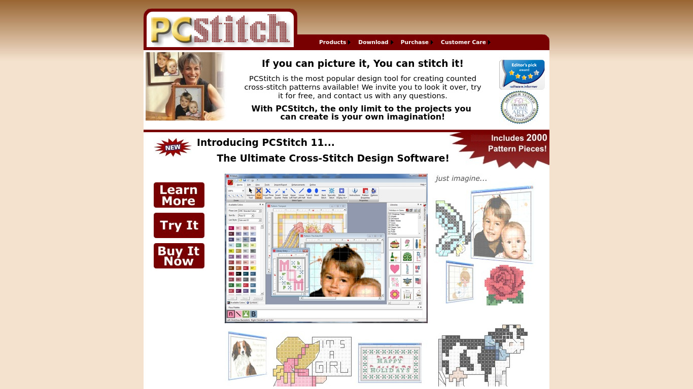 PCStitch Landing page