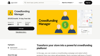 Shopify Crowdfunding Manager App image