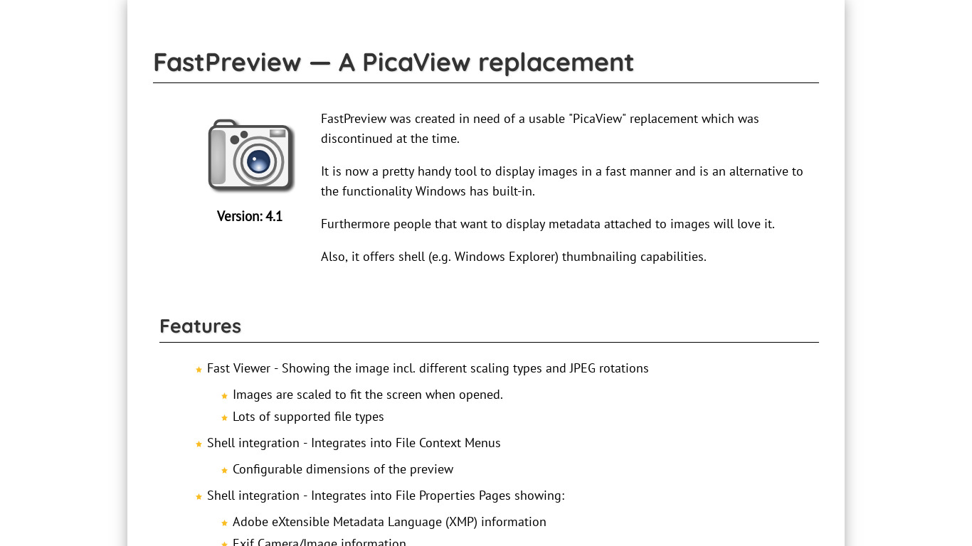 FastPreview Landing page