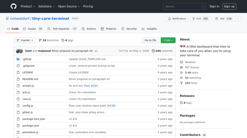 tiny-care-terminal Landing Page