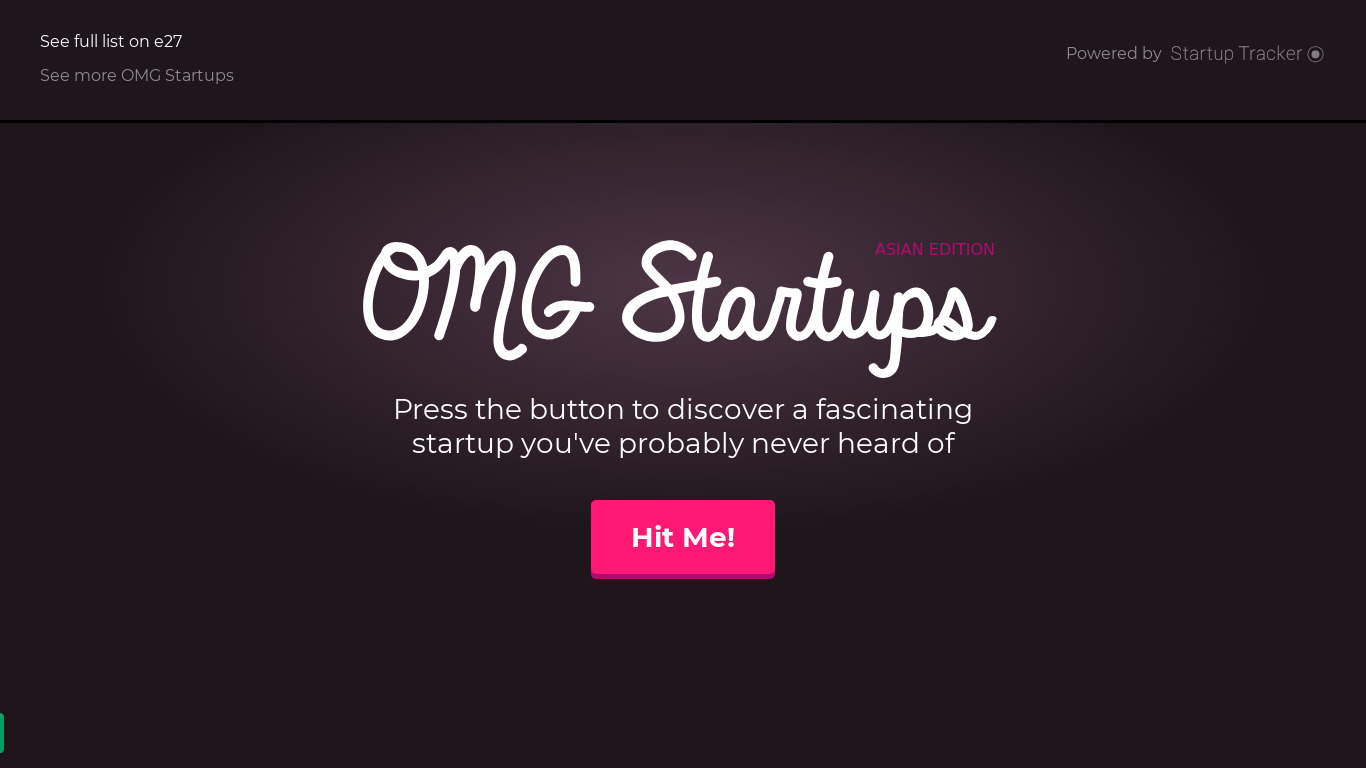 OMG Startups Landing page