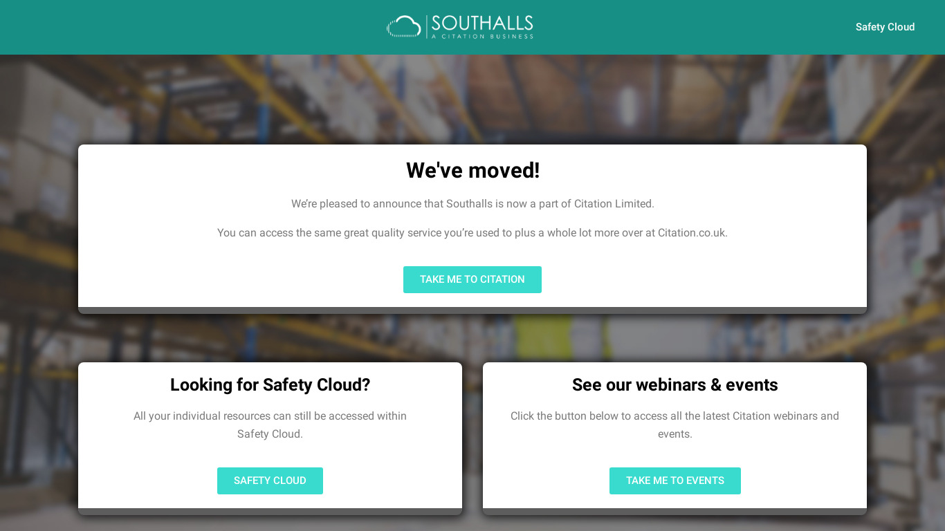 Safety Cloud Landing page