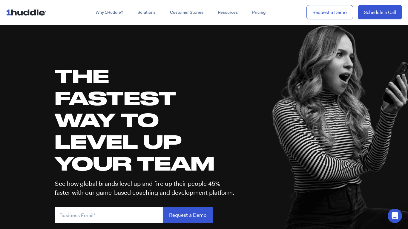 Sales Huddle Landing page